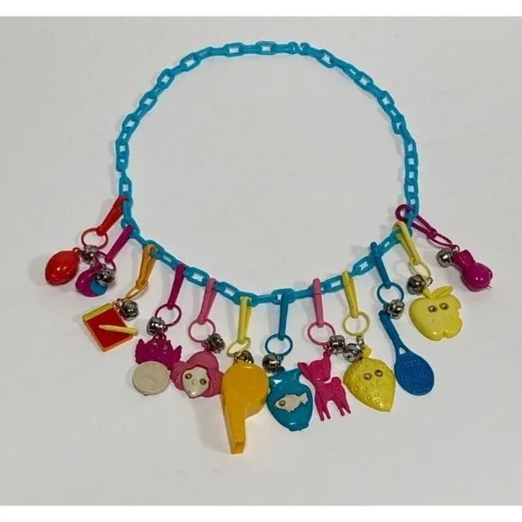 Jewelry Nos Vintage 8s Plastic Clip Bell Charms Chain Link